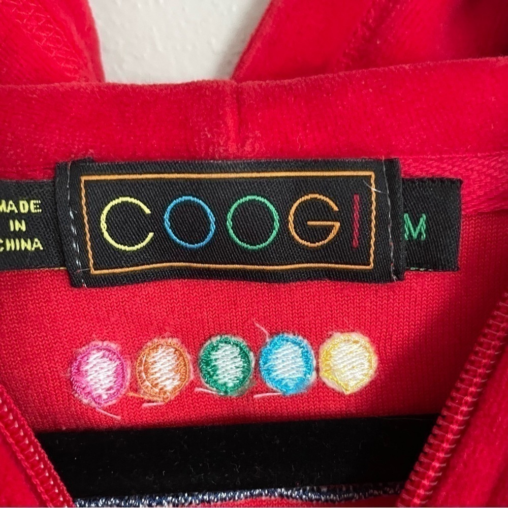 COOGI | velour zip-up hooded sweatshirt, women’s size M - Picture 6 of 12